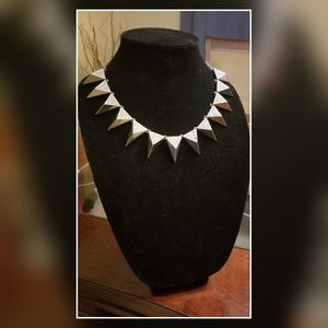 Silver Spike Metal Necklace
